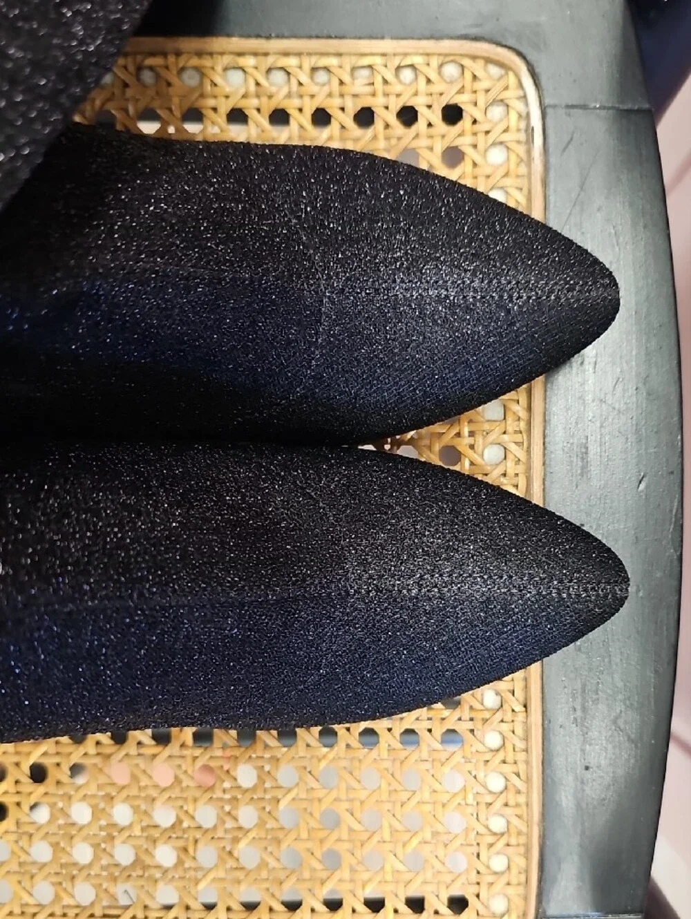 Black Over-the-Knee Stretch Block Heel Boots - Women, Sparkle